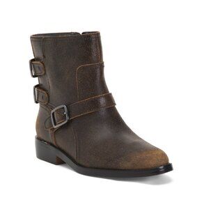 FRANCO SARTO Black Leather Prina Combat Boots